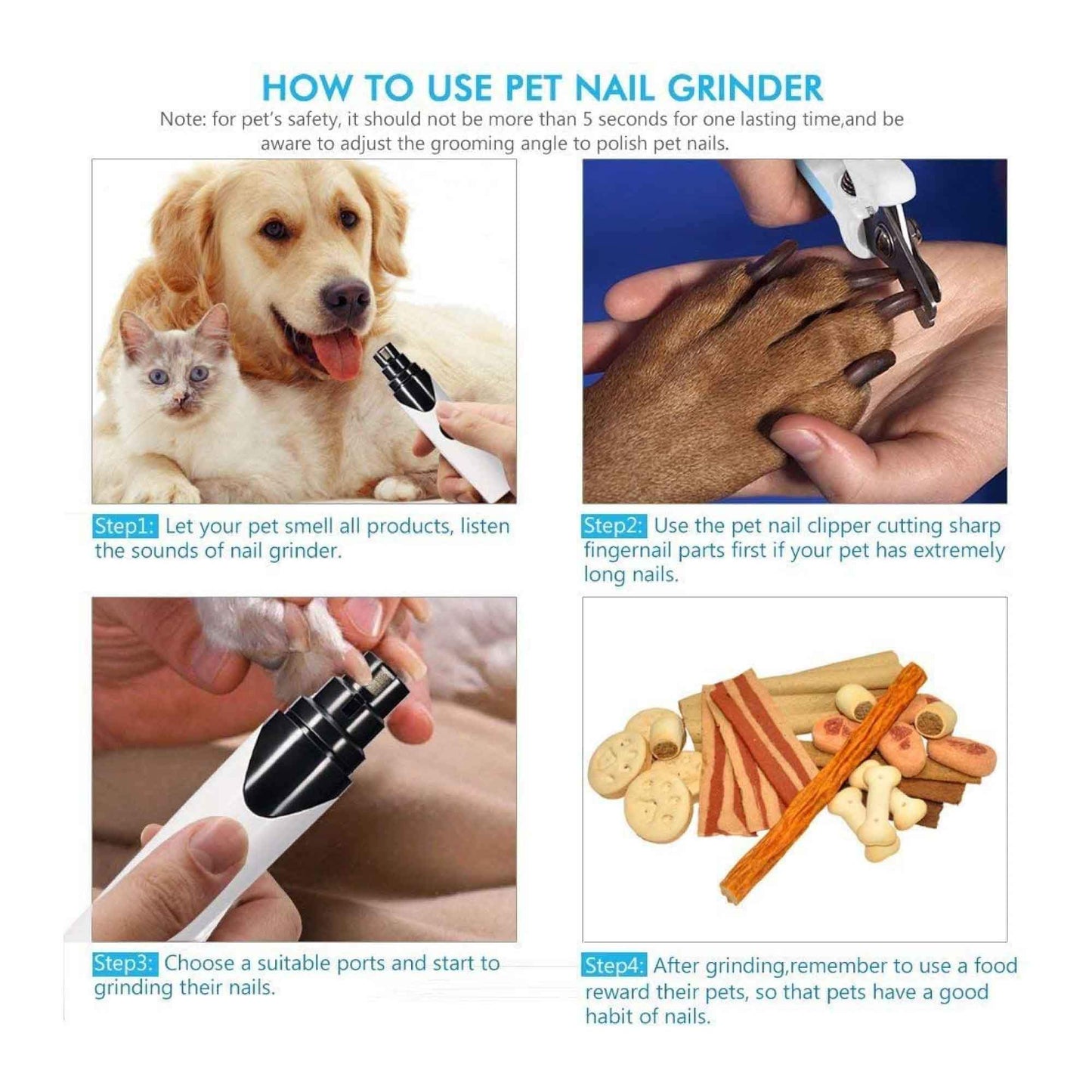 Pet Nail Grinder Dog Cat Electric Trimmer